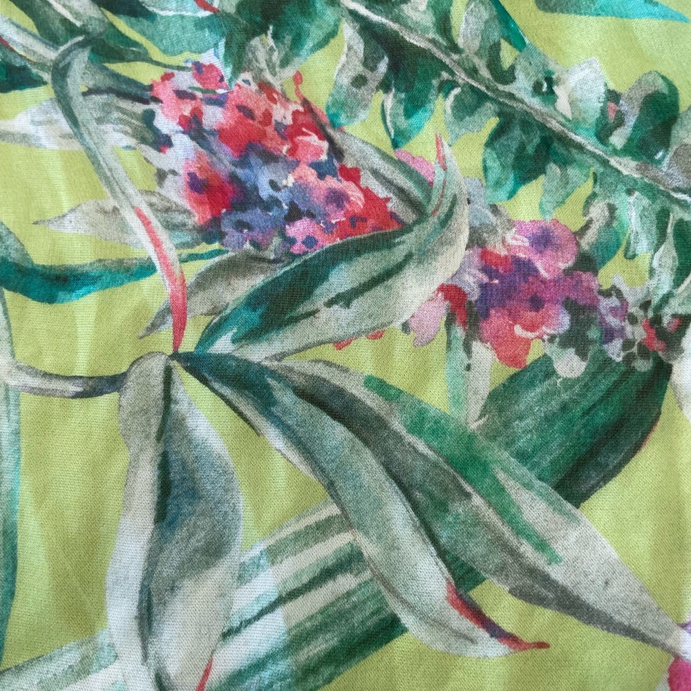 Women’s ELENA BALDI ITALY NWT Silk Blend Floral Midi Dress-Green-Size XL - Picture 7 of 8